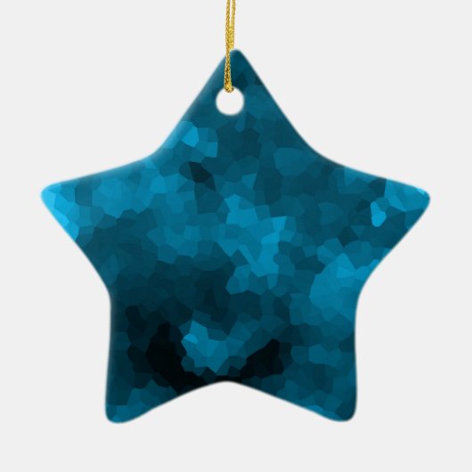 Blaue Polygonal Keramik Ornament (Vorne)