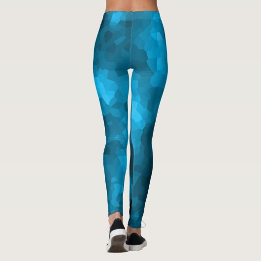 Blaue Polygonal Leggings (Rückseite)