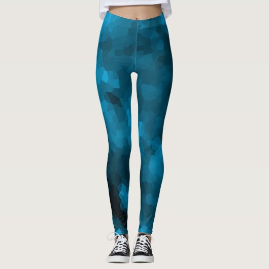 Blaue Polygonal Leggings (Vorderseite)