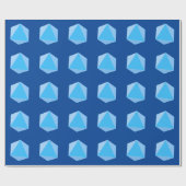 Blaue Polyhedral-Würfel Geschenkpapier (Flach)