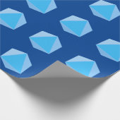 Blaue Polyhedral-Würfel Geschenkpapier (Ecke)