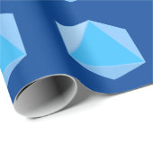 Blaue Polyhedral-Würfel Geschenkpapier (Rolleneckpunkt)