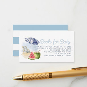 Blaue Poolparty Tropische Babyparty Buchanfrage Begleitkarte