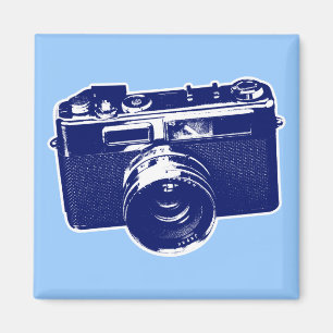 Blaue Pop-Art-Kamera Magnet