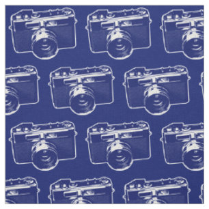 Blaue Pop-Art-Kamera Stoff