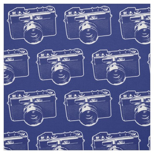 Blaue Pop-Art-Kamera Stoff (Muster)