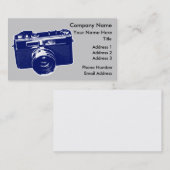 Blaue Pop-Kunst-Kamera Visitenkarte (Vorne/Hinten)