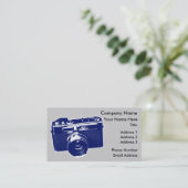 Blaue Pop-Kunst-Kamera Visitenkarte (Stehend Vorderseite)