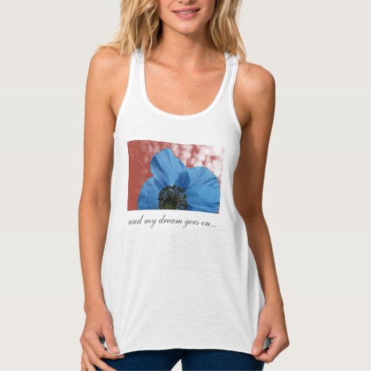 BLAUE POPPY Blume Traumrot Tank Top (Vorderseite)