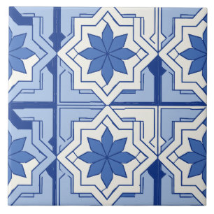Blaue portugiesische Azulejo-Sternfliese, Lissabon Fliese