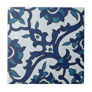 Blaue portugiesische Azulejos-Blumenkachel-Muster Fliese