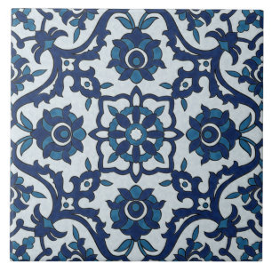 Blaue portugiesische Azulejos Blumenkachel Muster Fliese