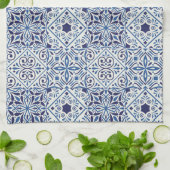 Blaue portugiesische Fliesen Geschirrtuch (Gefaltet)