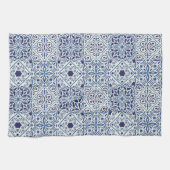 Blaue portugiesische Fliesen Geschirrtuch (Horizontal)