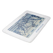 Blaue portugiesische Fliesen mit Engeln Badematte (Schrägansicht)