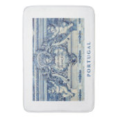 Blaue portugiesische Fliesen mit Engeln Badematte (Vorderseite Vertikal)