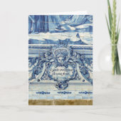 Blaue portugiesische Fliesen mit zwei Engeln (Vorderseite)