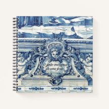 Blaue portugiesische Fliesen mit zwei Engeln