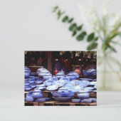 Blaue Porzellane - Postkarte (Stehend Vorderseite)