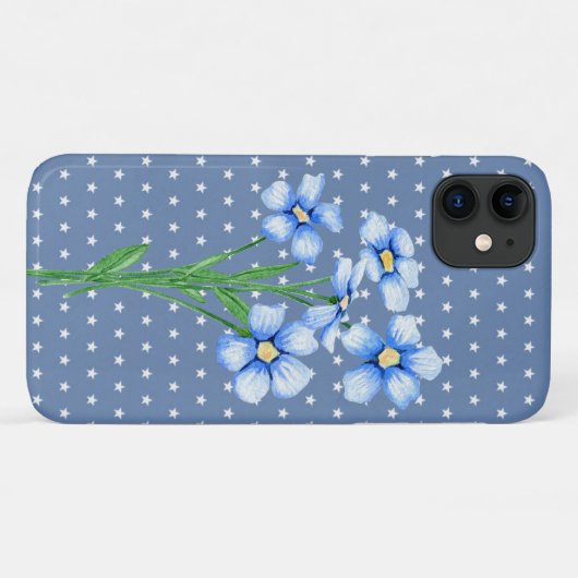 blaue Positionen auf weißen Sternen Case-Mate iPhone Hülle (Rückseite (Horizontal))