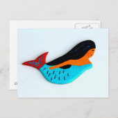 Blaue Postkarte (Vorne/Hinten)