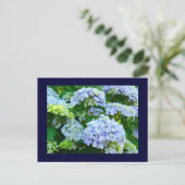 Blaue Postkarten Blumengärten Sommer Hydrangeas (Stehend Vorderseite)