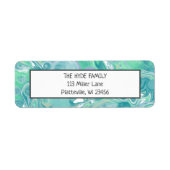 Blaue Pour Painting Fluid Art Label (Vorne)