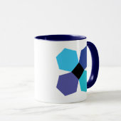 Blaue PPE-Blumenblock-Kaffee-Tasse Tasse (VorderseiteRechts)