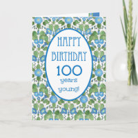 Blaue Prächtige Winde, Hübsche 100. Geburtstagskar