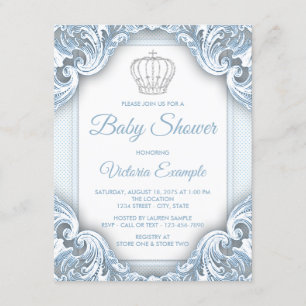 Blaue Prinz-Baby-Shower-Einladungen Einladung