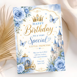 Blaue Prinzessin Erster Geburtstag Karte