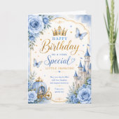 Blaue Prinzessin Erster Geburtstag Karte (Vorderseite)
