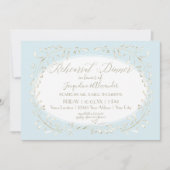 Blaue Probe Abendessen Einfache Wasserfarben Blätt Einladung (Vorderseite)