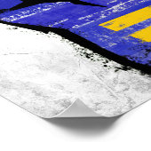Blaue Protestfaust Poster (Ecke)
