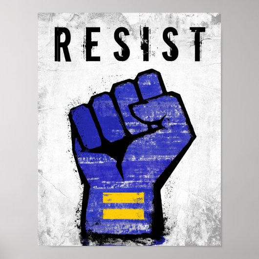 Blaue Protestfaust Poster (Vorne)