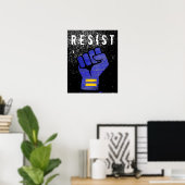 Blaue Protestfaust Poster (Heimbüro)