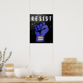 Blaue Protestfaust Poster (Küche)