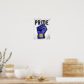 Blaue Protestfaust Poster (Küche)