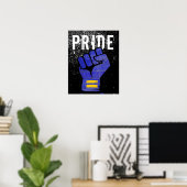Blaue Protestfaust Poster (Heimbüro)