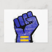 Blaue Protestfaust Postkarte (Vorderseite)