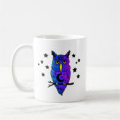 Blaue psychedelische heidnische Eule Kaffeetasse (Links)