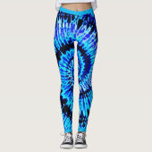Blaue psychedelische leggings (Vorderseite)