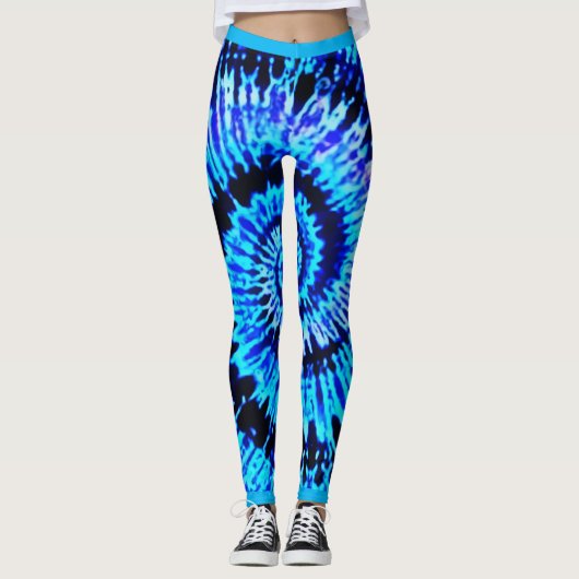 Blaue psychedelische leggings (Vorderseite)
