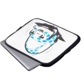 Blaue Punkt-Charakter-Auto-Laptop-Hülse Laptopschutzhülle (Vorne Knopf)