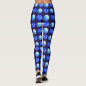 Blaue Punkte Aquarellmuster Leggings (Rückseite)