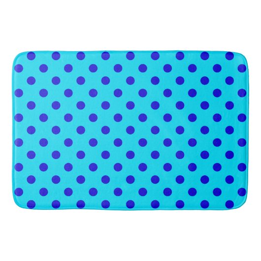Blaue Punkte auf Cyan-Musterdesign Badematte (Vorderseite)