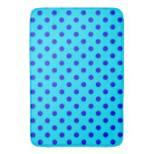 Blaue Punkte auf Cyan-Musterdesign Badematte (Vorderseite Vertikal)