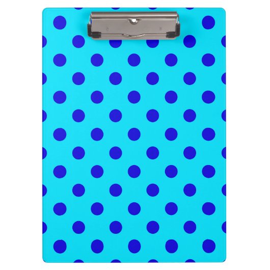 Blaue Punkte auf Cyan Musterdesign Klemmbrett (Vorderseite)