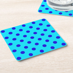 Blaue Punkte auf Cyan-Musterdesign Rechteckiger Pappuntersetzer