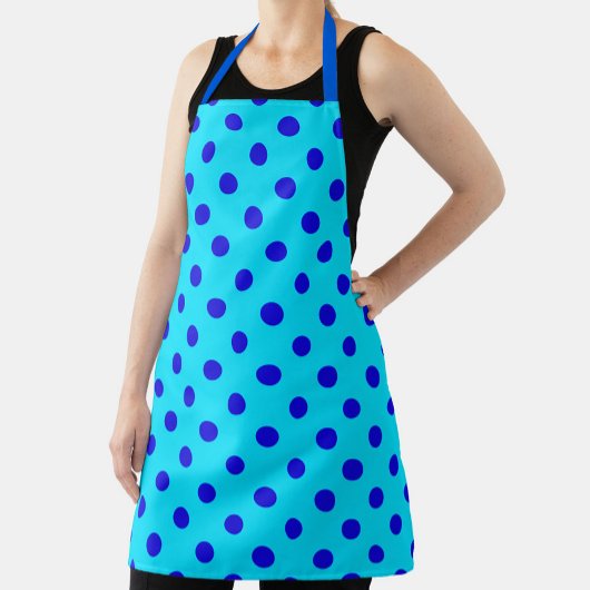 Blaue Punkte auf Cyan-Musterdesign Schürze